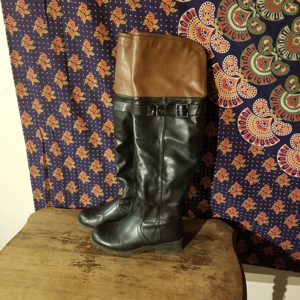 Two-Tone Riding Boots
